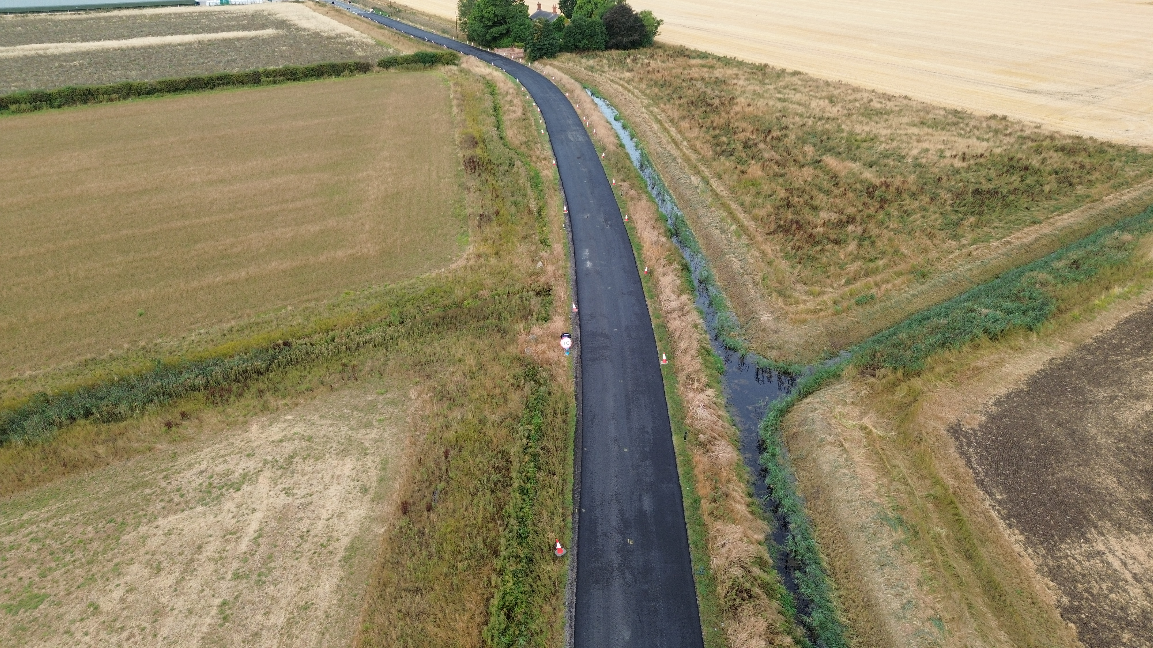 Aerial view of JJMac ground stabilisation works